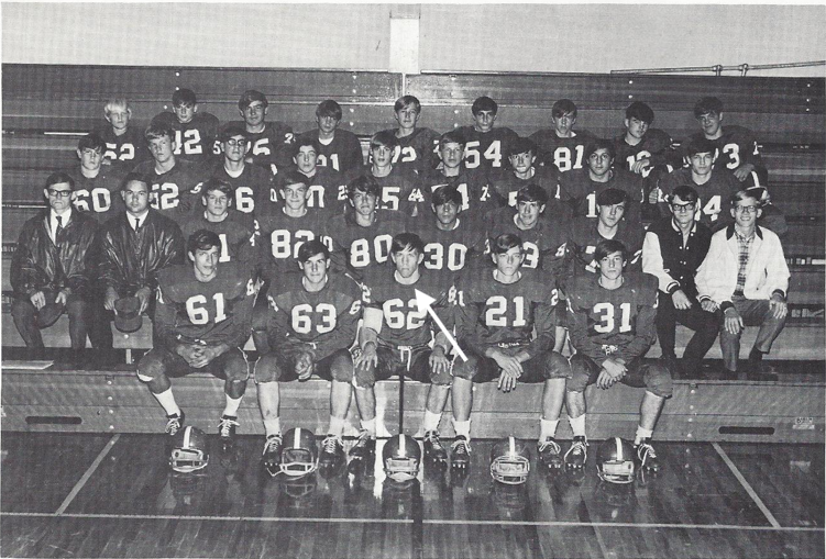 1969 Princeton High School Football Team Gary front row #62