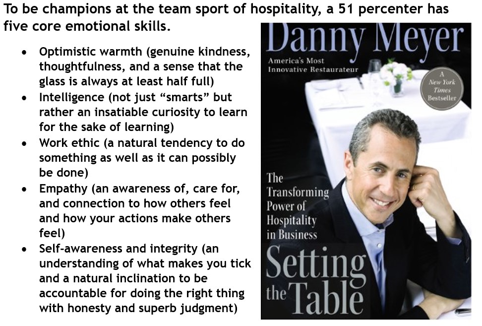51% Has Five Core Emotional Skills - Danny Meyer Setting the Table 