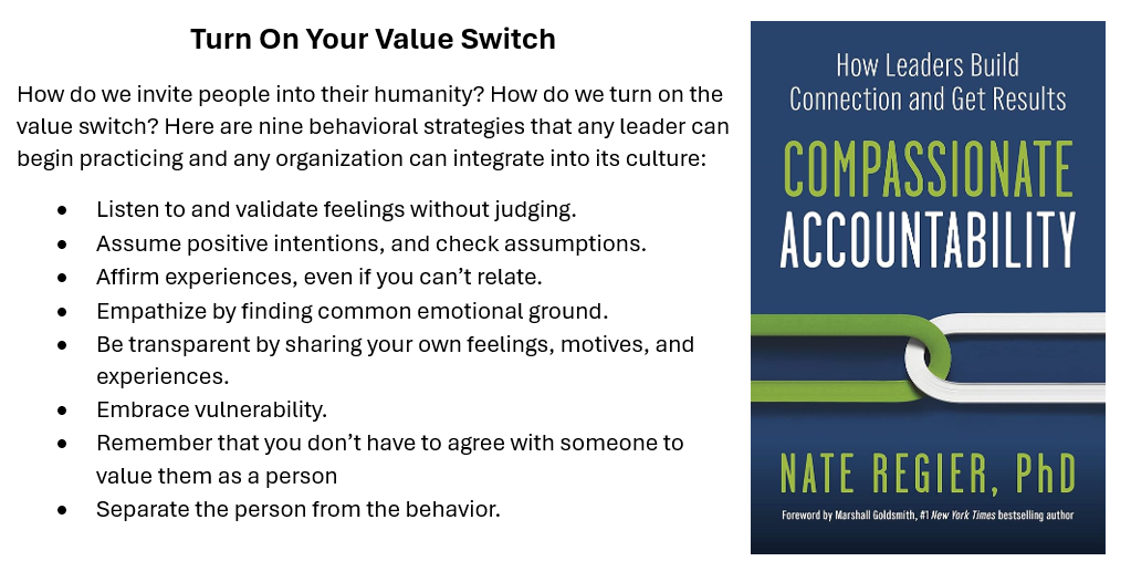 Compassionate Accountability - Turn On Your Value Switch -Nine Behaviroal Strategies Can Practice 