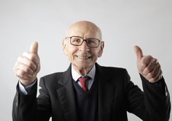 Copywriting Old Man thumbs Up