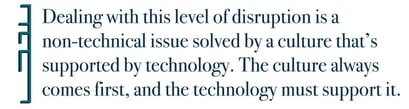 Disruption non-tech issue solved by culture quote