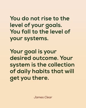 Dont rise to level of Goals fall to systems Atomic Habits-2
