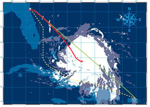 El-Faro Hurricane Two Paths shown