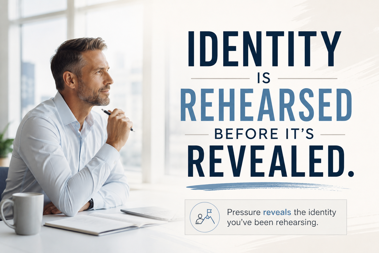 Identity is rehearsed before its revealed. Pressure Reveals Who Youve Been Rehearsing 7-06-26