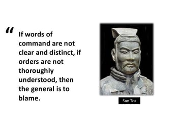 If words of command are not clear and distinct,then the general is to blame