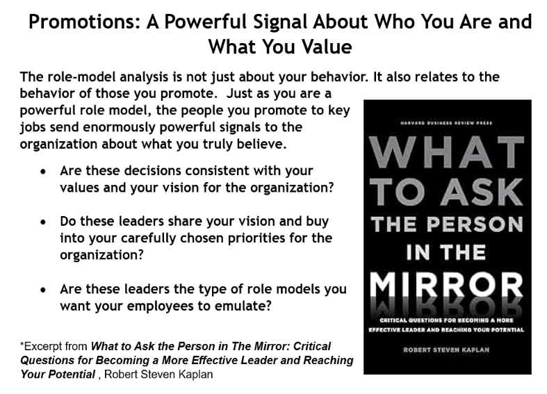 Promotions - A Powerful Signal About Who You Are and What You Value - What to Ask the Person in the Mirror