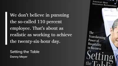 Setting the Table - so called 110% employee - Not Realistic