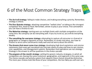 Six Common Strategy Traps  Playing to Win