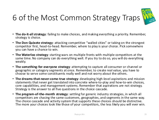 Six Common Strategy Traps  Playing to Win