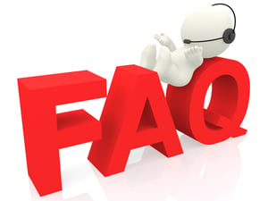 3D customer support operator of FAQ - isolated over white
