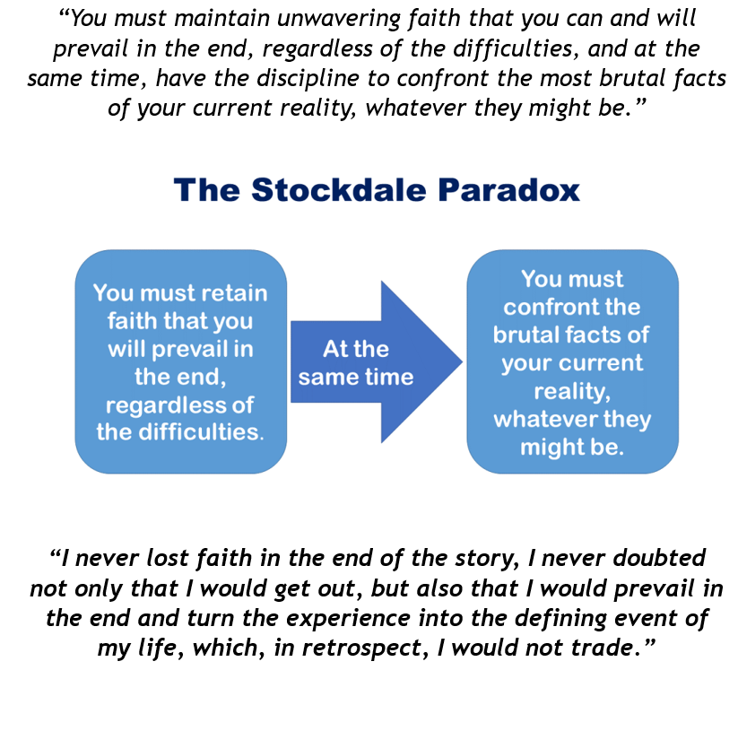 Stockdale Paradox - including never lost faith in rest of story - Adm James Stockdale