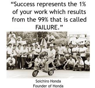 Success represents the 1% of your work which results from 99% that is called FAILURE - Soichiro Honda-1