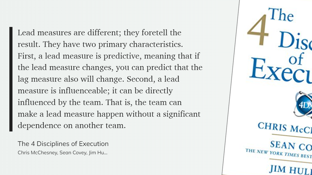 The 4 Disciplines of Execution (Two Primary Characteristics of Leading Indicators )