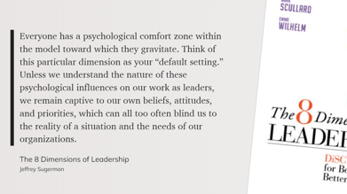 The 8 Dimensions of Leadership - Captive Comfort Zone - blind to needs of our Org.