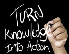 Turn Knowledge into action written on wipe board-1