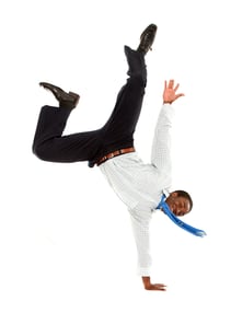 business man full of joy isolated over a white background